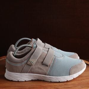 Vionic Sneakers Women SZ 11 Wide Gray Ema Suede Comfort Walking Adjustable Shoes